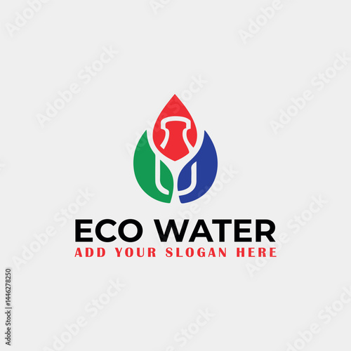 eco water logo design vector format