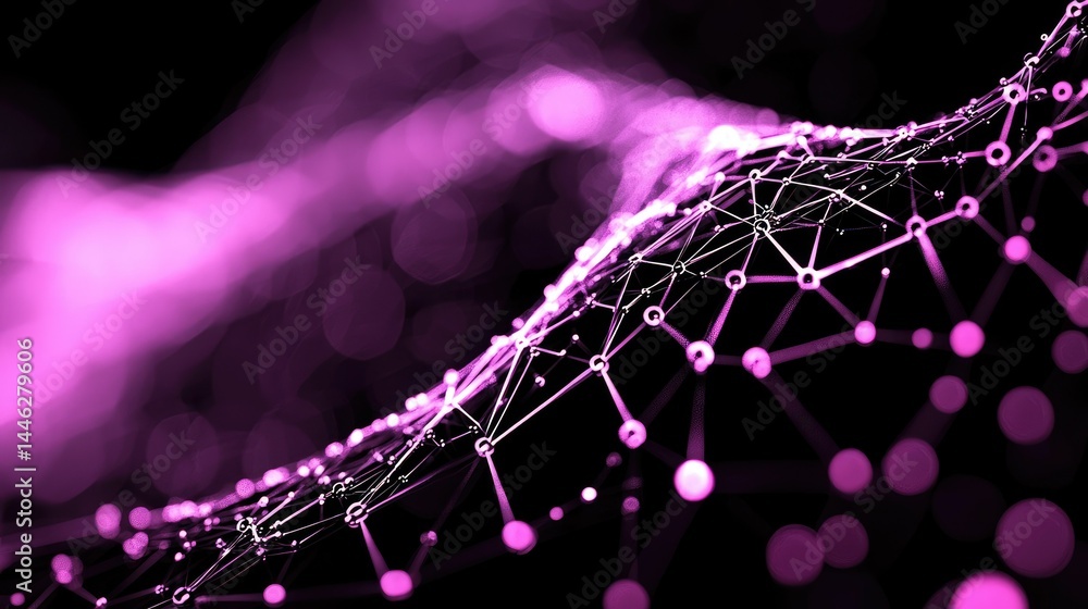 A network of interconnected nodes displayed in beautiful abstract form