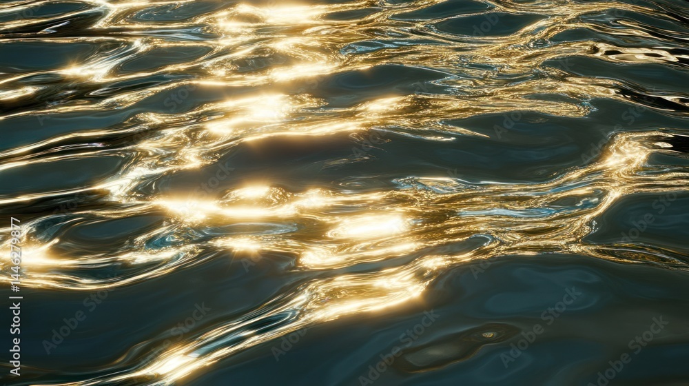 Sunlight reflects beautifully on the rippling water surface