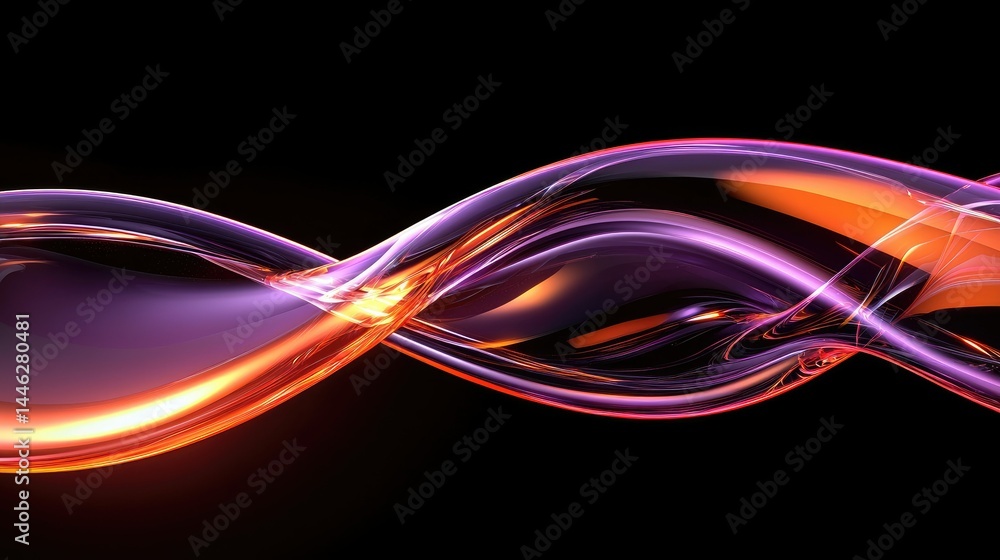 Abstract illustration showcasing fluid lines with vivid colors and dynamic curvature