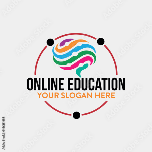 online education logo design vector