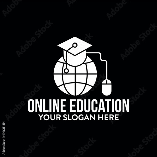 online education logo design vector