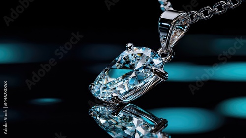 Obraz na płótnie A beautiful pendant featuring a large teardrop shaped gemstone is shown w salonie