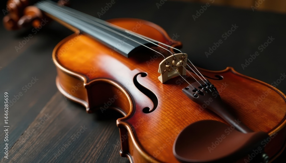 Antique violin, polished wood, intricate detail, background, musical Antique violin, polished wood, intricate detail, background, musical
