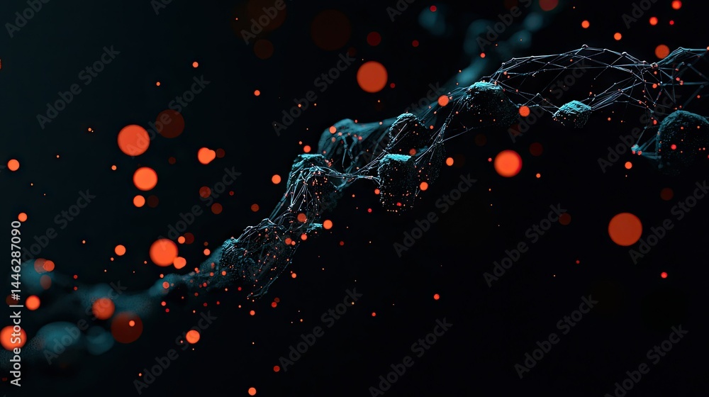 Abstract representation of a complex three dimensional network structure