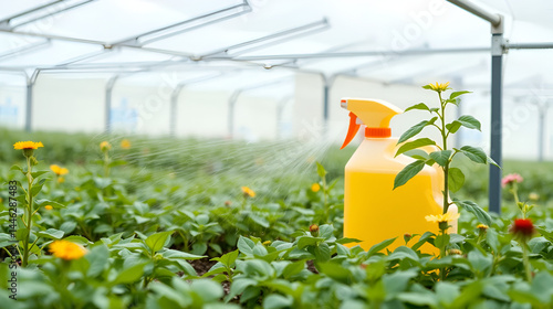 Nematocide agricultural chemicals in in a plastic spray