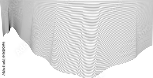 Clean, undulating lines form repetitive, structured wave sequences with subtle contour variations.