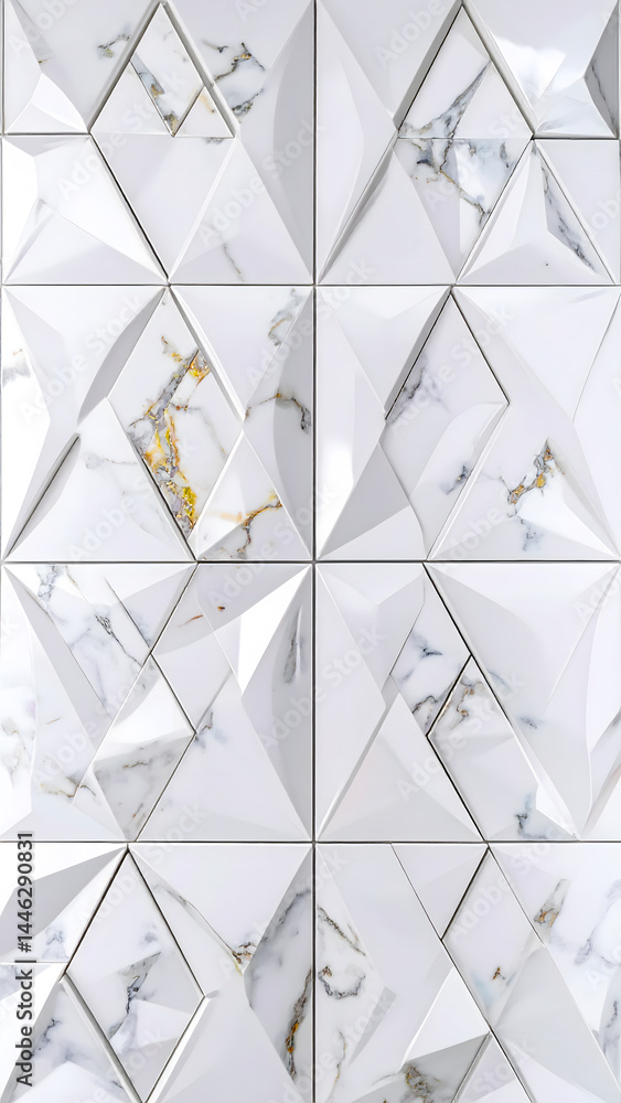 Obraz premium Hyper-Realistic 3D Cracked Marble Stone Pattern with Dust