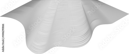 Soft, weightless waves with flowing curves and folds evoke a sense of lightness and movement.