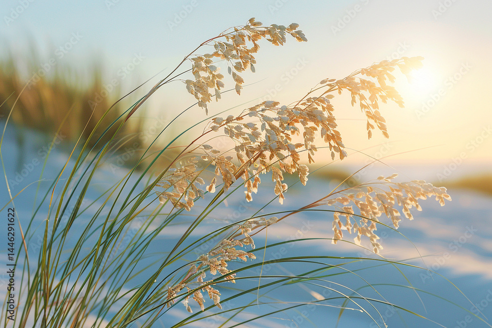 Obraz premium Seone oats play one vital role in protecting sand dunes from erosion and creating habitats, promoting one harmonious balance between nature and human presence in coastal areas