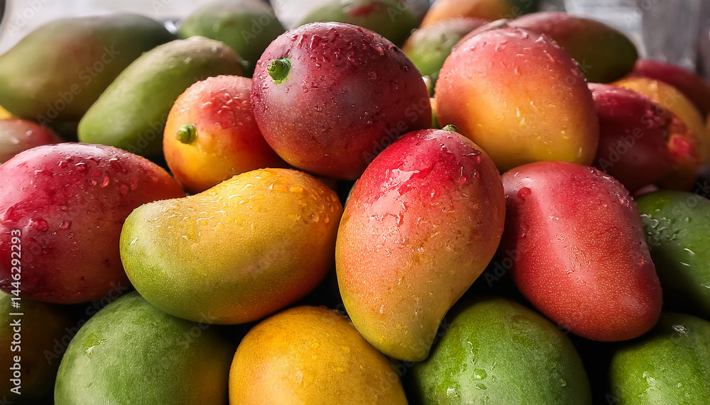 close up of a pile of ripe mangoes fruit conveys freshness and deliciousness food beverage health and wellness and summer vacations close up of a pile of ripe mangoes fruit conveys freshness and deliciousness food beverage health and wellness and summer vacations