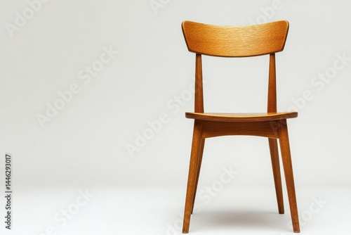 Wallpaper Mural Elegant handcrafted wooden chair simple design light background mid century modern style warm tones Torontodigital.ca