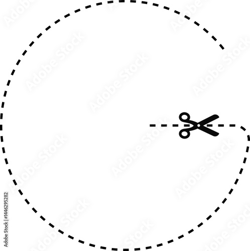 A dashed line in the shape of a G with a scissors icon indicating where to cut.