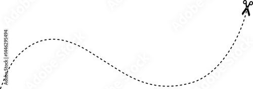 Graphic wave dashed line with scissor icon indicating the cut path.