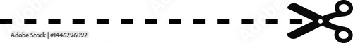 A short dashed straight line with a scissor icon indicating where to cut.