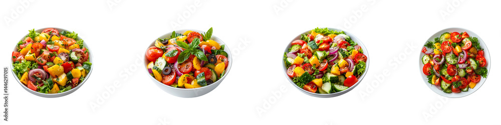 Set, group, collection of Tasty vegetable salad isolated on transparent background. Set, group, collection of Tasty vegetable salad isolated on transparent background.