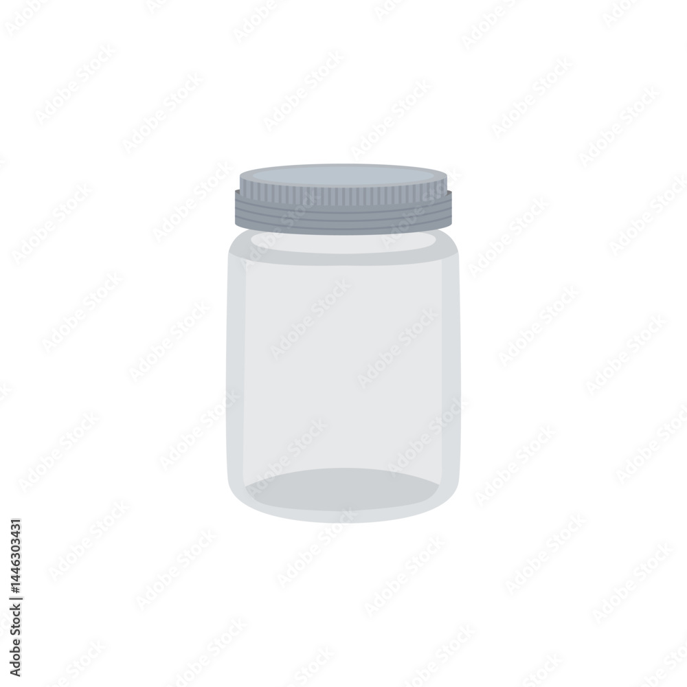 An empty glass jar vector illustration emoji symbol sign icon flat design An empty glass jar vector illustration emoji symbol sign icon flat design
