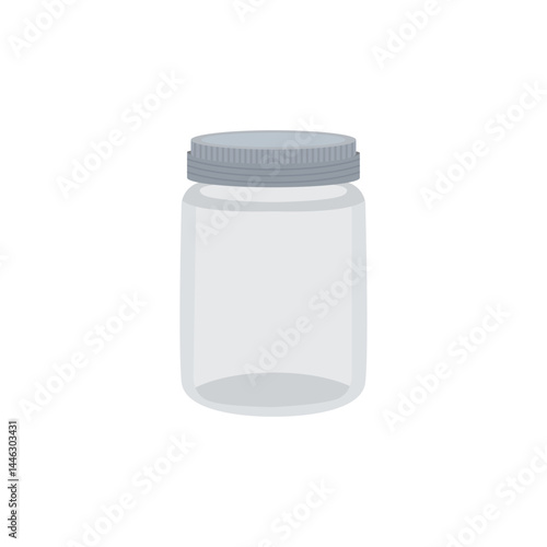 An empty glass jar vector illustration emoji symbol sign icon flat design