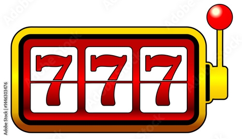 Lucky 777 Slot Machine Jackpot Illustration