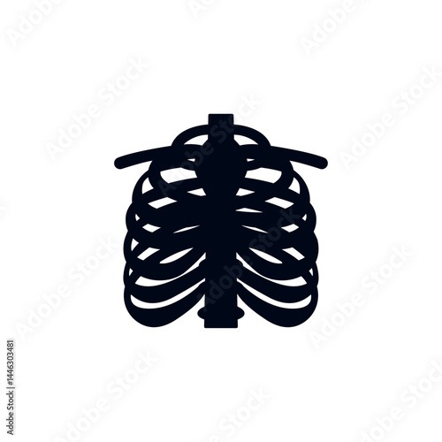 sternum cheast bones vector illustration emoji symbol sign icon flat design