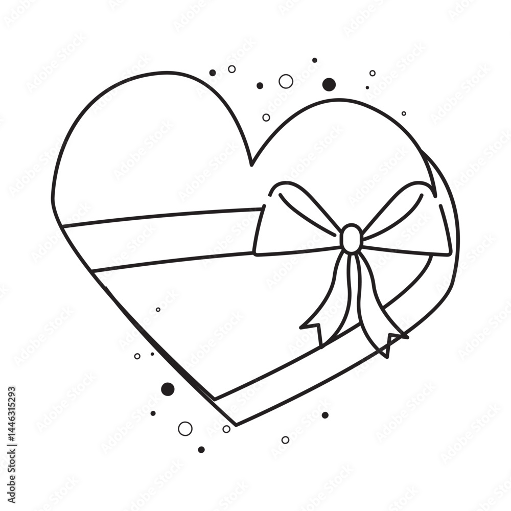 Fototapeta premium Heart shaped gift box. Vector