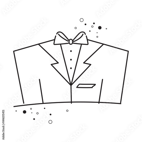 Tuxedo wedding outfit. Vector