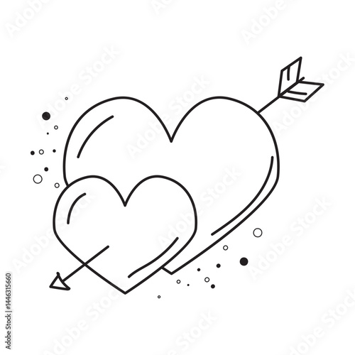 Arrowed hearts icon. Vector