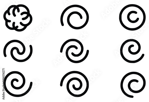 Black spiral shape collection vector