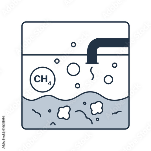 Anaerobic digester vector icon, biogas production