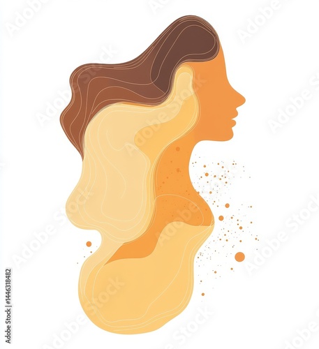 Organic shapes and abstract designs form a boho hand drawn background