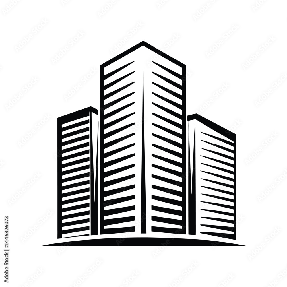 Modern Black Silhouette Urban Building, Cityscape, Architecture, Structures,Minimalistic Modern Black Silhouette Urban Building, Cityscape, Architecture, Structures,Minimalistic