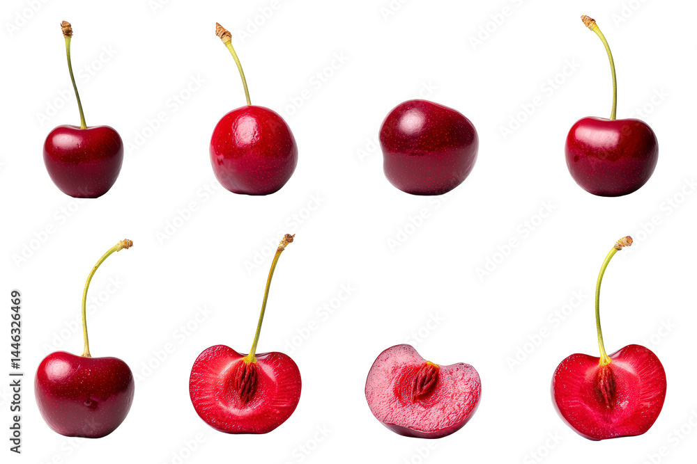 Angled ruby cherry highlighting silky skin texture Angled ruby cherry highlighting silky skin texture