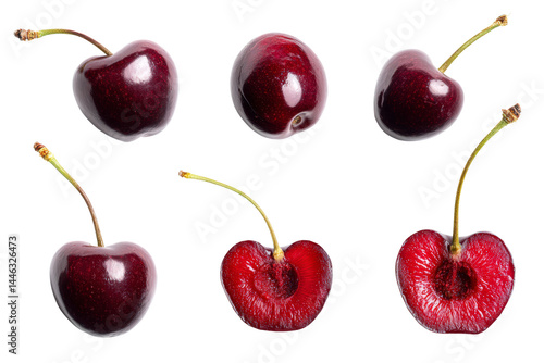 Top-down cherry displaying perfect stem symmetry