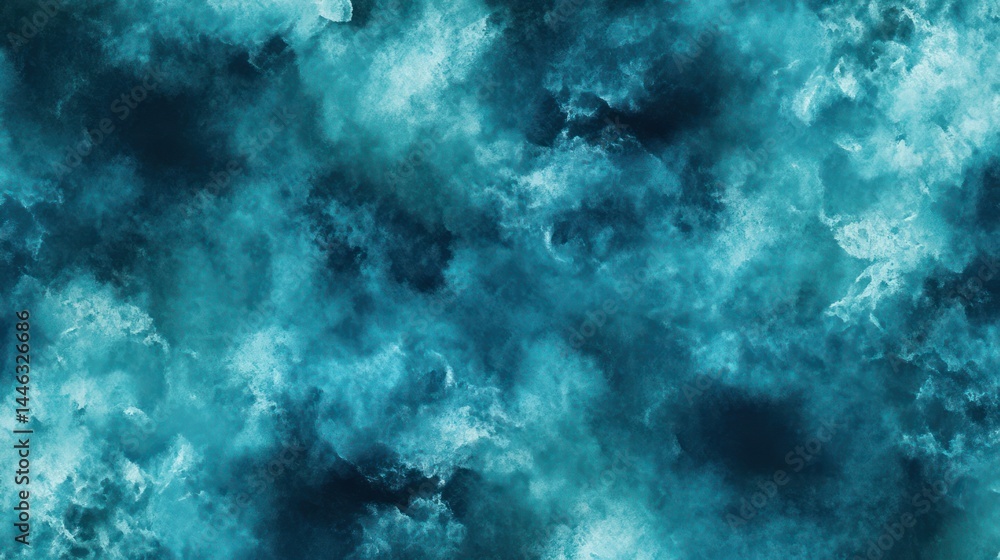Aerial view of turquoise ocean water with whitecaps and varying shades of blue Aerial view of turquoise ocean water with whitecaps and varying shades of blue
