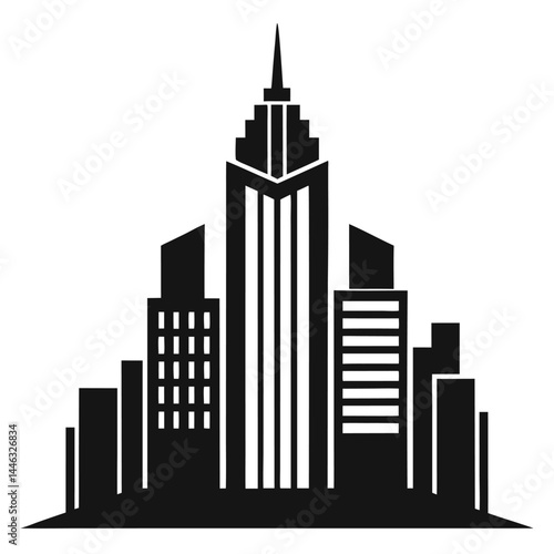 Cityscape Silhouette HighRise Buildings, Skyline, Urban, Skyscrapers, Architecture