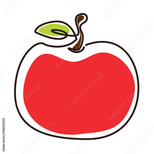Fresh red apple icon. Vector