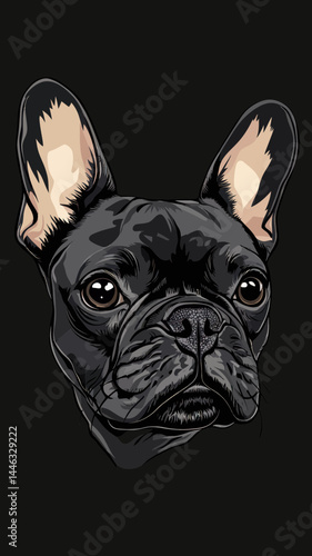 Stylish French Bulldog Vector Illustration for T-Shirt Designs in Minimalist Style