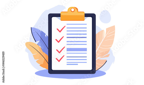Minimalist Online Employment Contract Checklist Vector Illustration