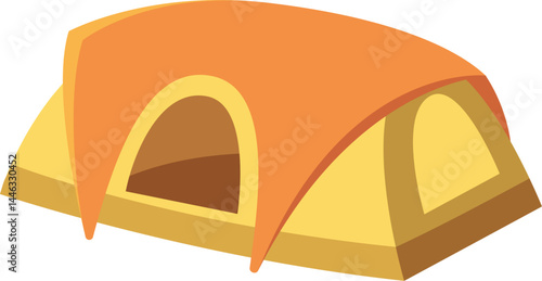 Colored camping tent icon. Vector