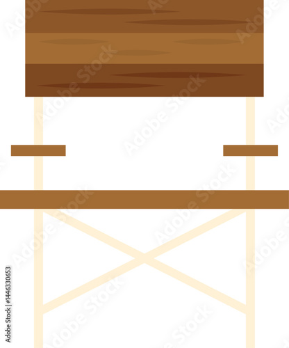 Camping foldable wood chair. Vector