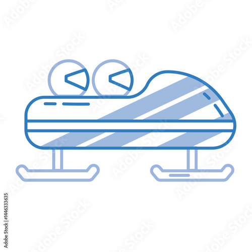 Bobsled racing winter icon. Vector