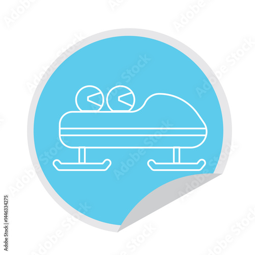 Bobsled racing winter icon. Vector