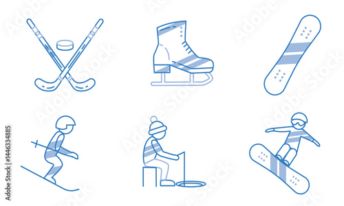 Winter sports icons pack.Vector