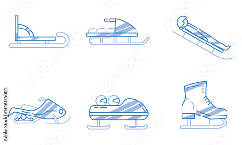 Winter sports icons pack.Vector