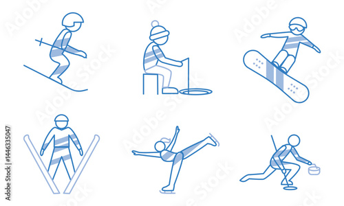 Winter sports icons pack.Vector