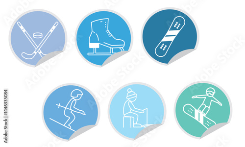 Winter sports icons pack.Vector
