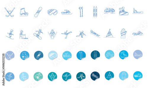 Winter sports icons pack.Vector