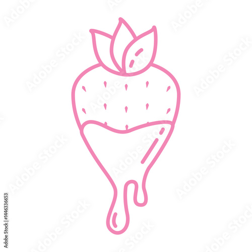 Chocolate dipped strawberry. Vector