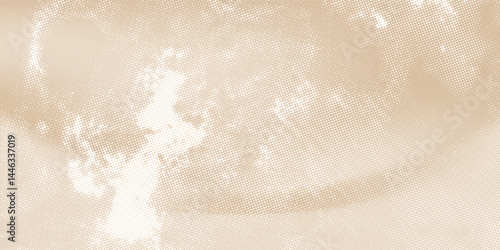 Ecru gradient with texture of eggshell. Pastel light beige background, modern dotted vector design, paper texture.