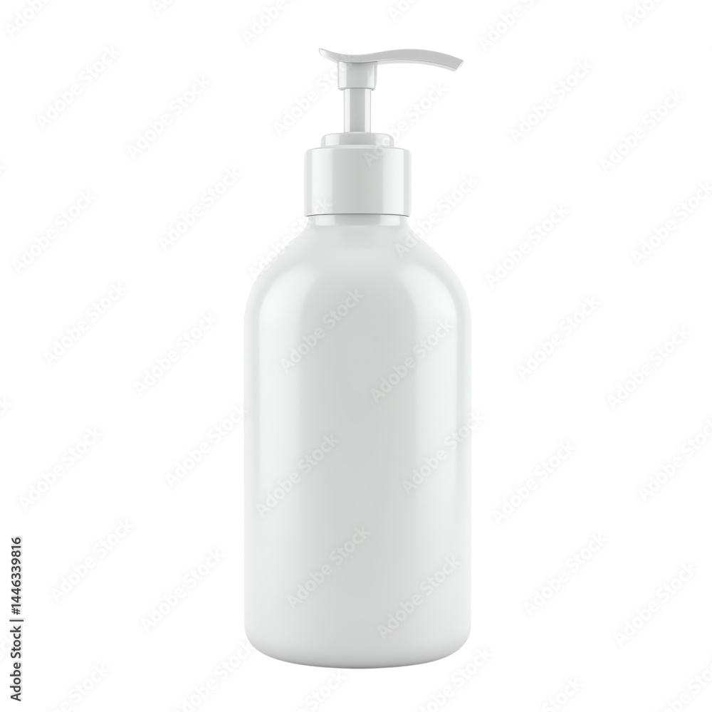 Minimalist white pump bottle for various uses. Minimalist white pump bottle for various uses.